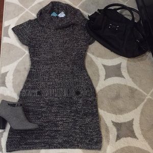 Very cute sweater dress in black and greys